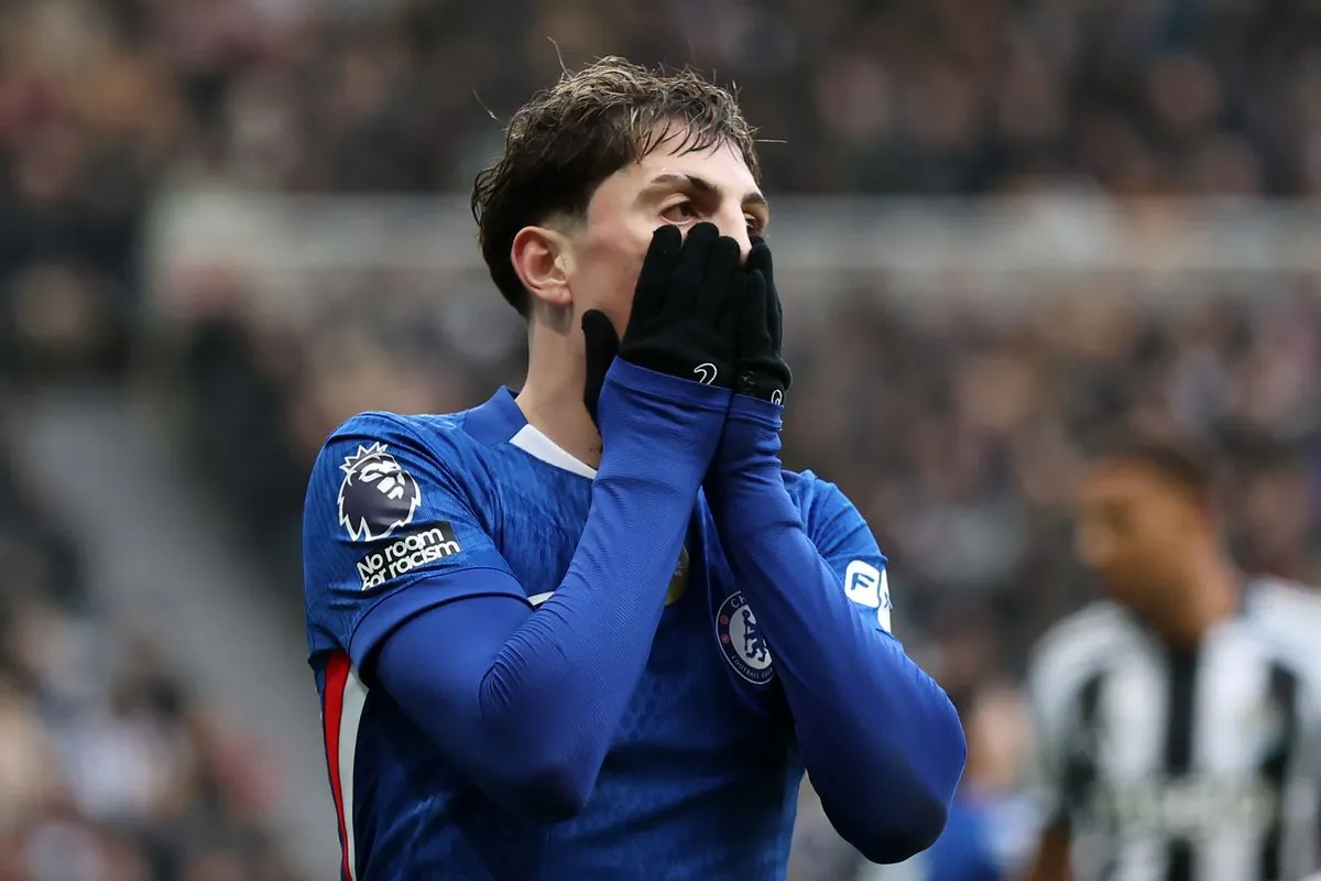 Alejandro Garnacho during the Premier League match between Newcastle United and Chelsea at St James' Park.